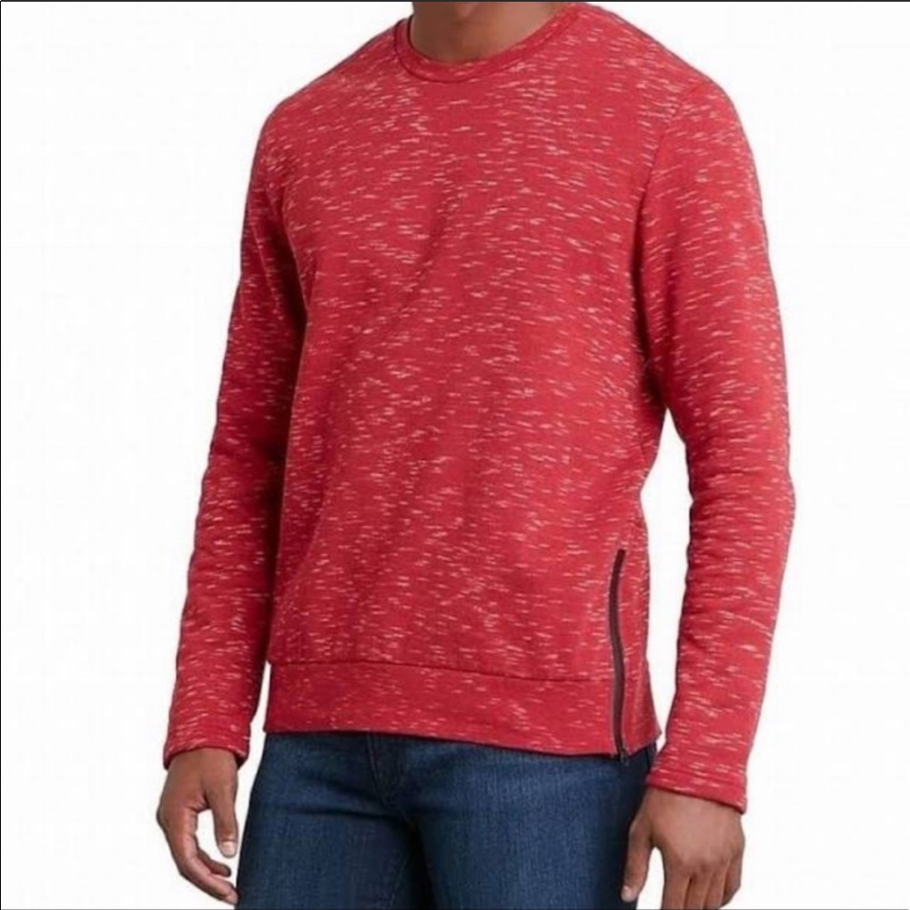 Kenneth Cole Chalk Marled Print Crew Sweater NWOT